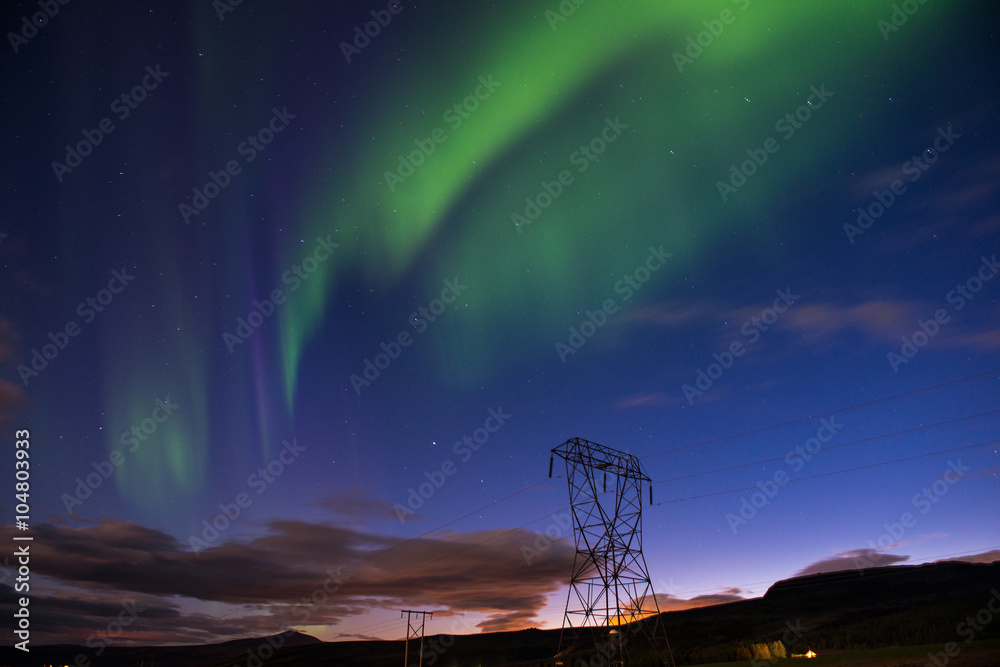 Aurora borealis or Northern lights, Iceland. Aurora borealis or Northern lights, Iceland.