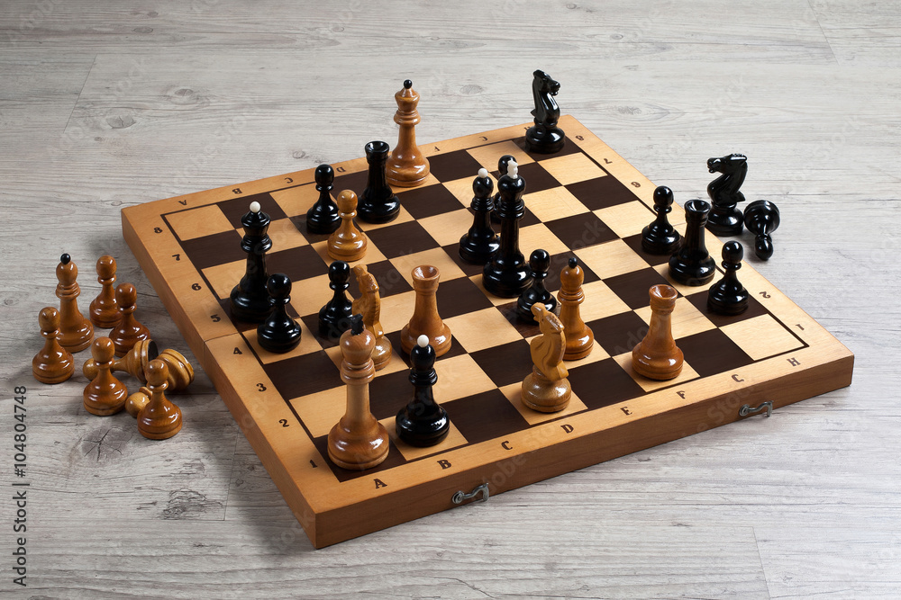 Chess. Chess board battle black and white Chess. Chess board battle black and white