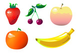 Colorful fruits vector clipart 