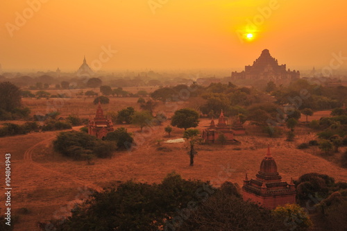 View Point of Old Pagodas in Bagan  Myanmar