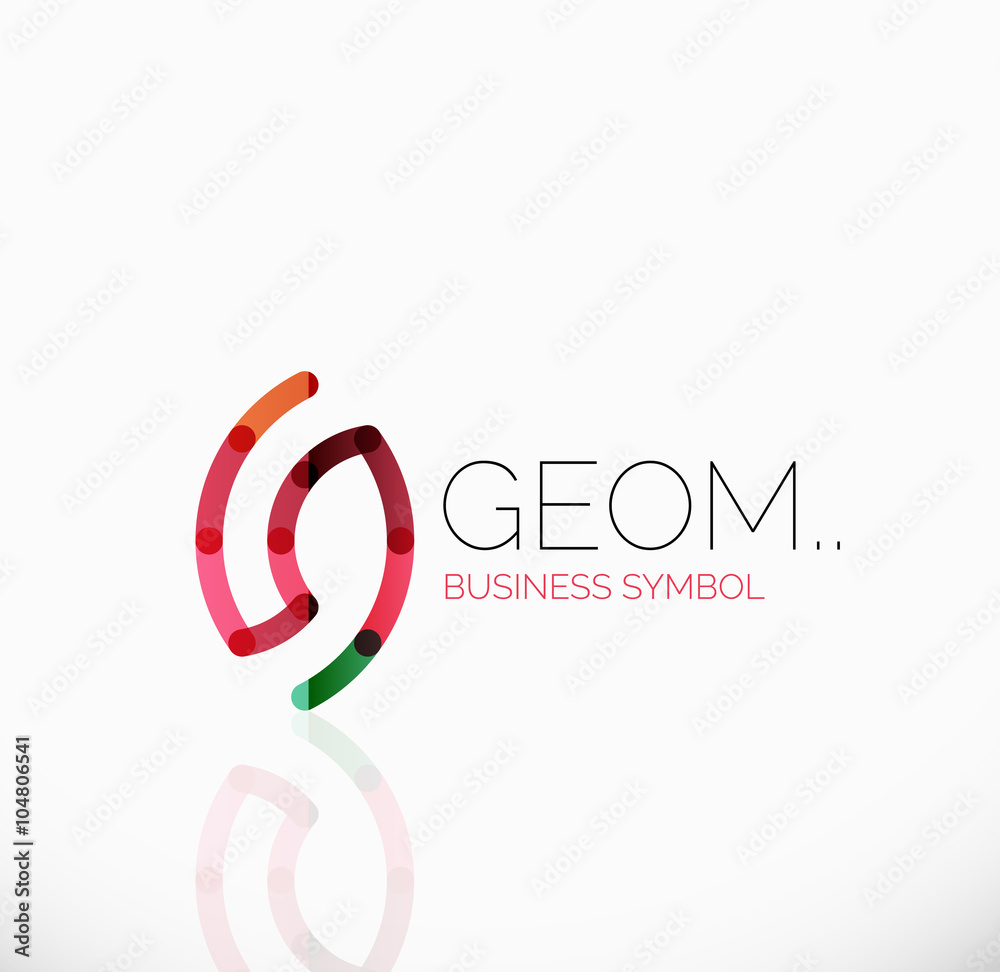 Fototapeta premium Logo, linear abstract geometric icon