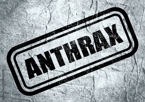 Stamp with anthrax text over concrete textured background. Medical science relative theme