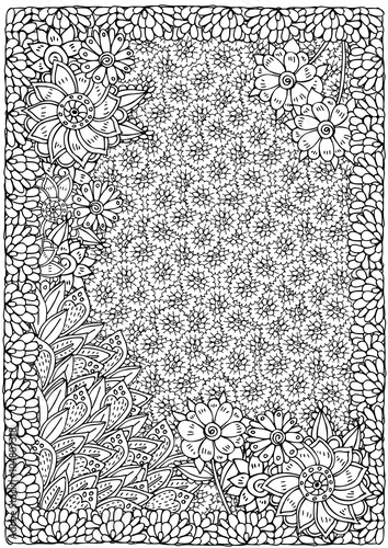 Pattern for coloring book. Ethnic retro design