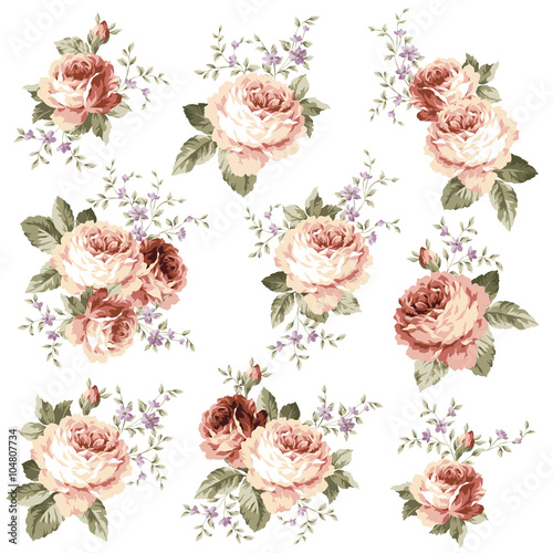 ロココ調の薔薇いらすと