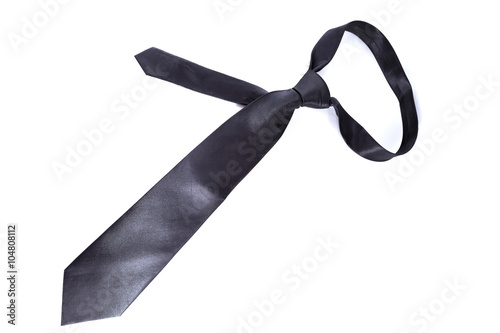 black necktie on white background