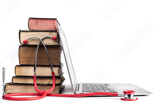Red Stethoscope and Books