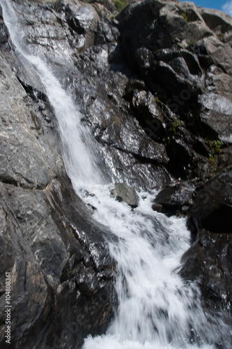 Mountain waterall and river