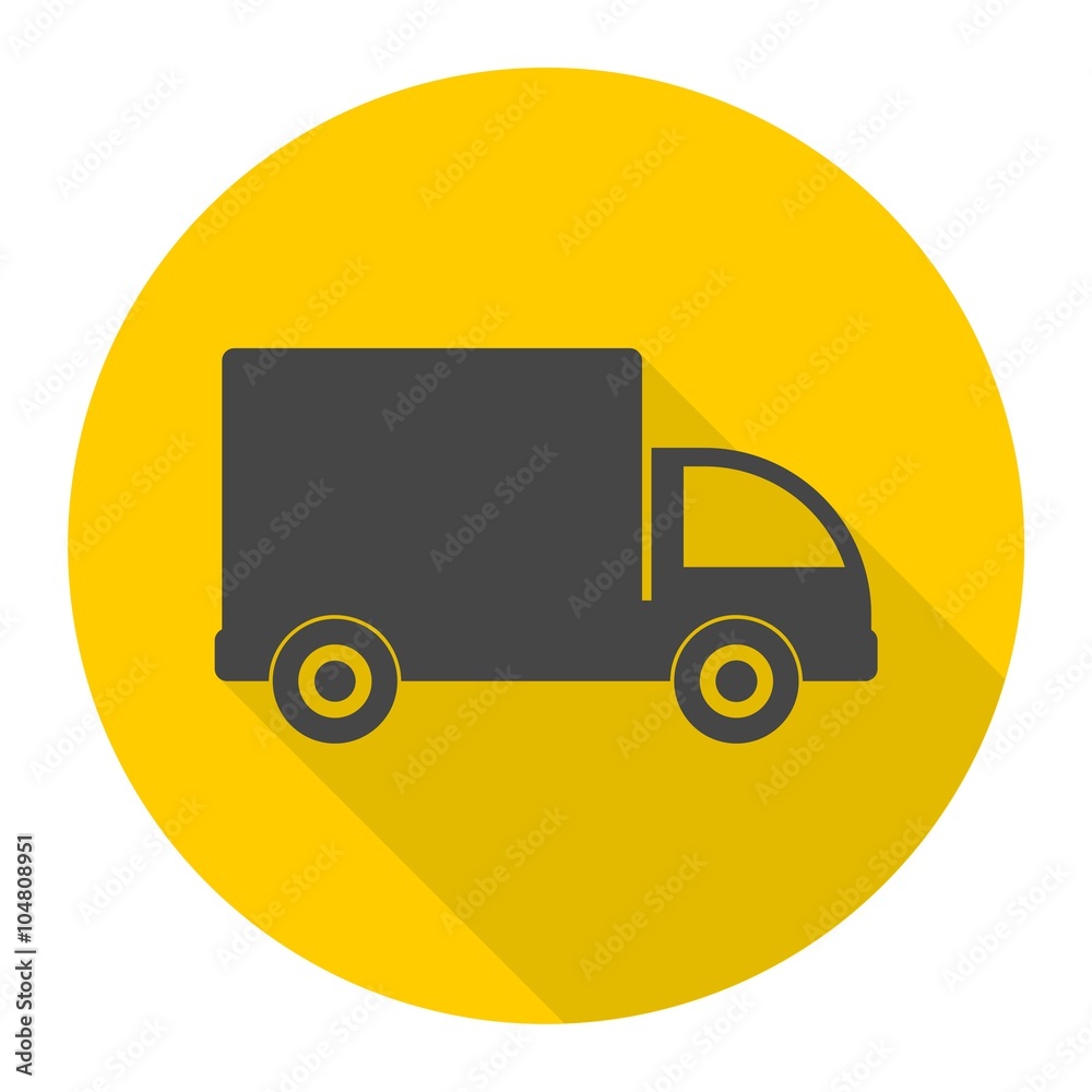 Truck icon with long shadow Truck icon with long shadow
