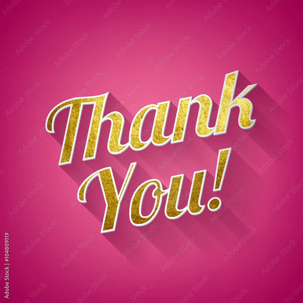 Thank you card vector illustration.