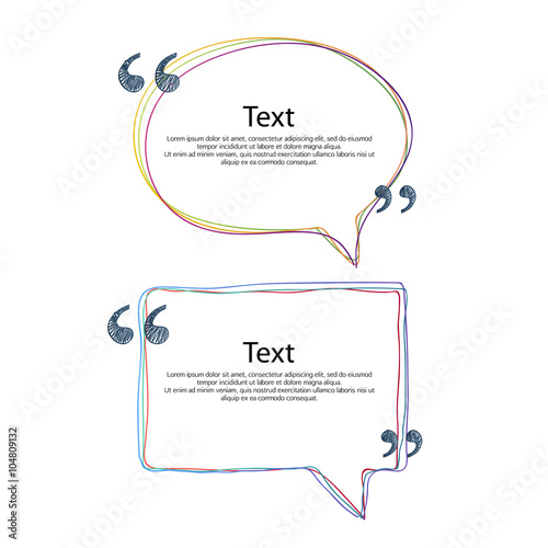Colorful quote bubble frame templates set illustration.
