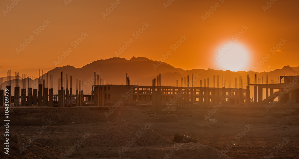 Uncompleted Resort Building, abandonned in Egypt