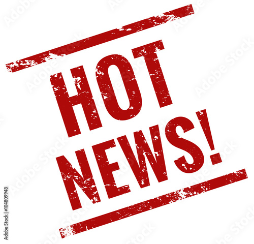 Stempel Grunge hot news rot button