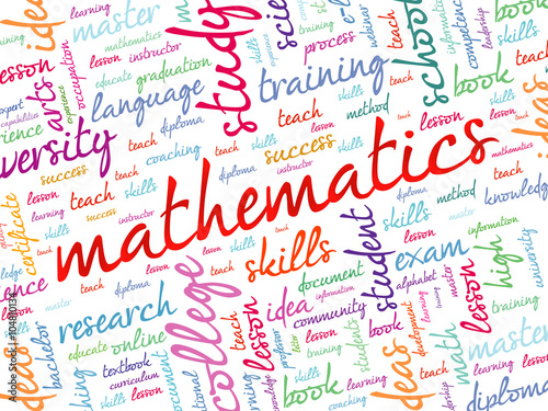 Mathematics word cloud, education concept background