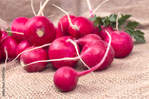 bunch of radishes close