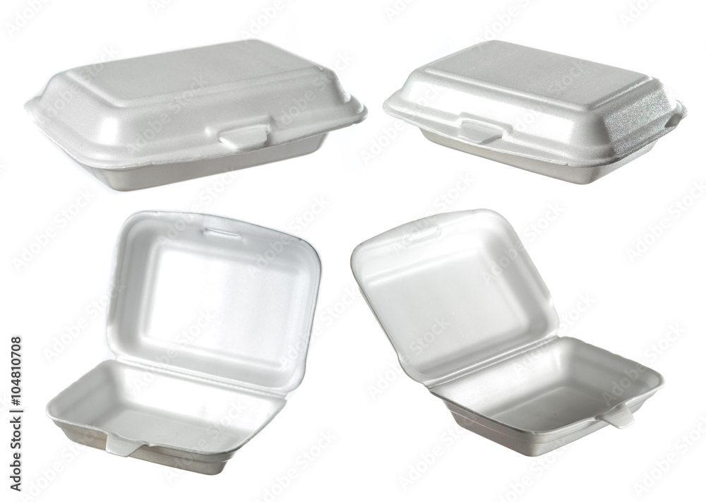collection of styrofoam box isolated on white collection of styrofoam box isolated on white