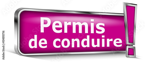 Permis de conduire sur panneau rose