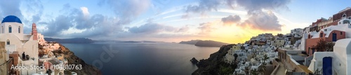 Naklejka na biurko Panorama przy Oia w Santorini