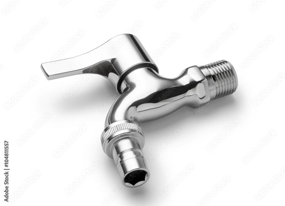 Stainless steel tap isolated on white background Stainless steel tap isolated on white background