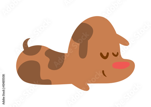 Puppy sleep with red nose vector isolated on white.