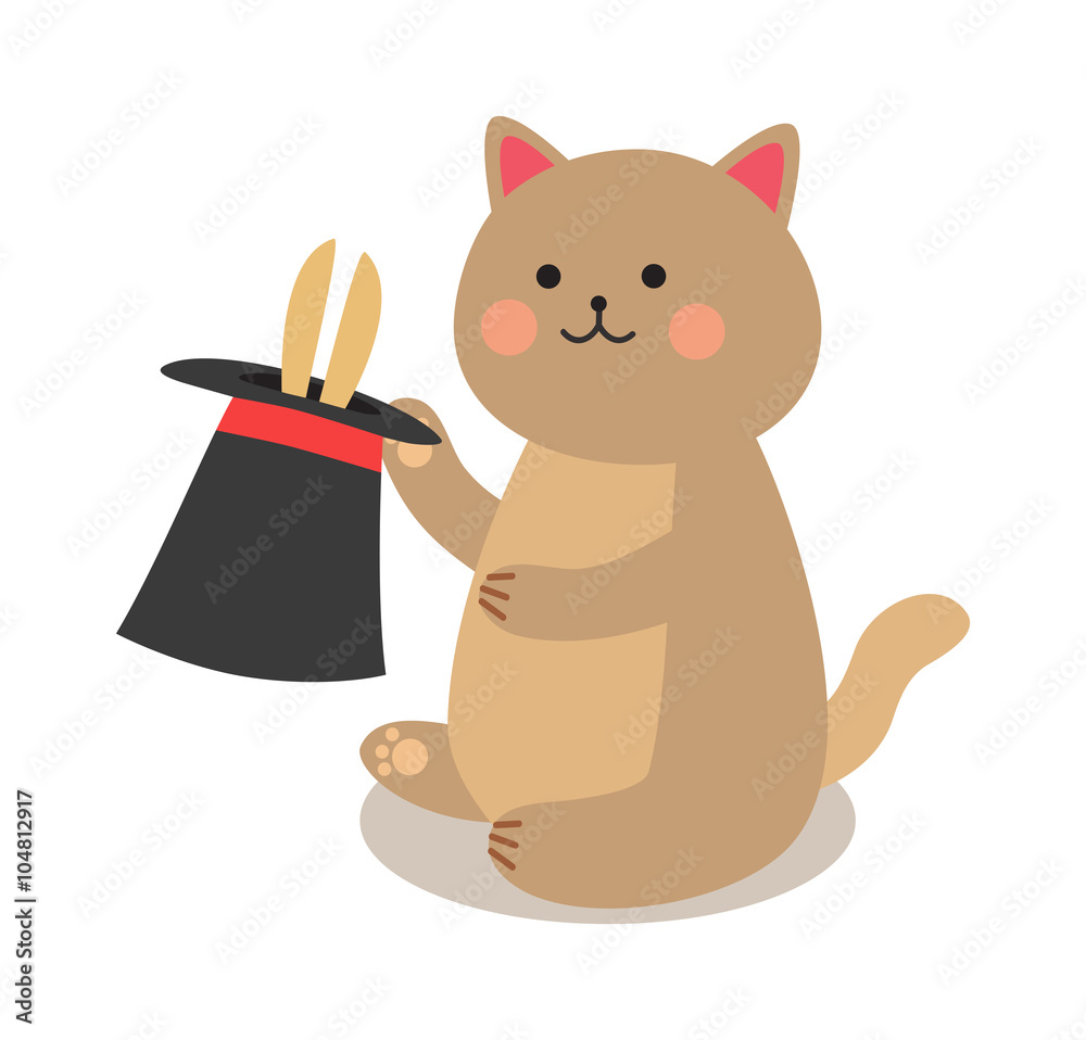 Obraz premium Set of cheerful circus playing cats vector illustration. 