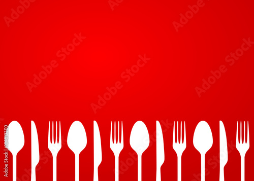 Icono plano cubiertos sobre fondo degradado #5