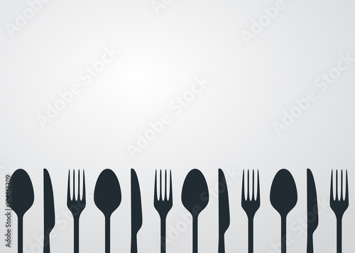 Icono plano cubiertos sobre fondo degradado #5