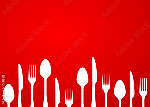 Icono plano cubiertos sobre fondo degradado #5