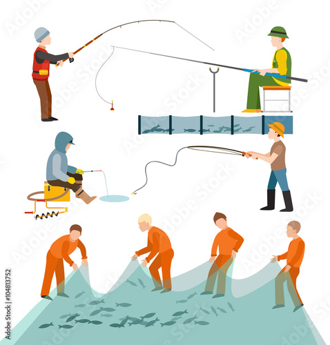 Fishing fishermen people 