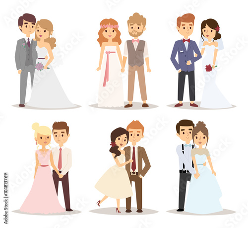 Wedding couple vector illustration