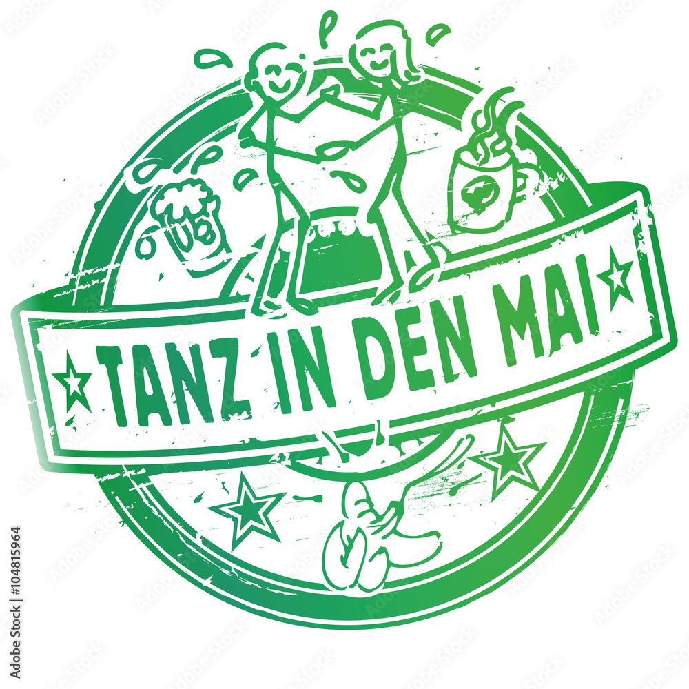 Stempel mit Tanz in den Mai Stock Vector Adobe Stock