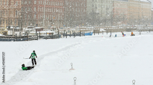 Shoreline is wonderful place to skate and play hockey photo