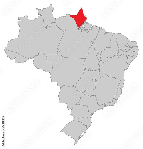 Karte von Brasilien - Amapá