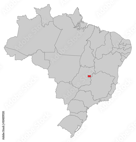 Karte von Brasilien - Distrito Federal do Brasil