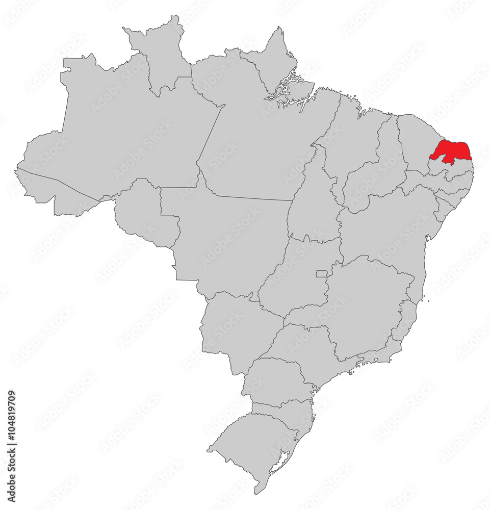 Karte von Brasilien - Rio Grande do Norte