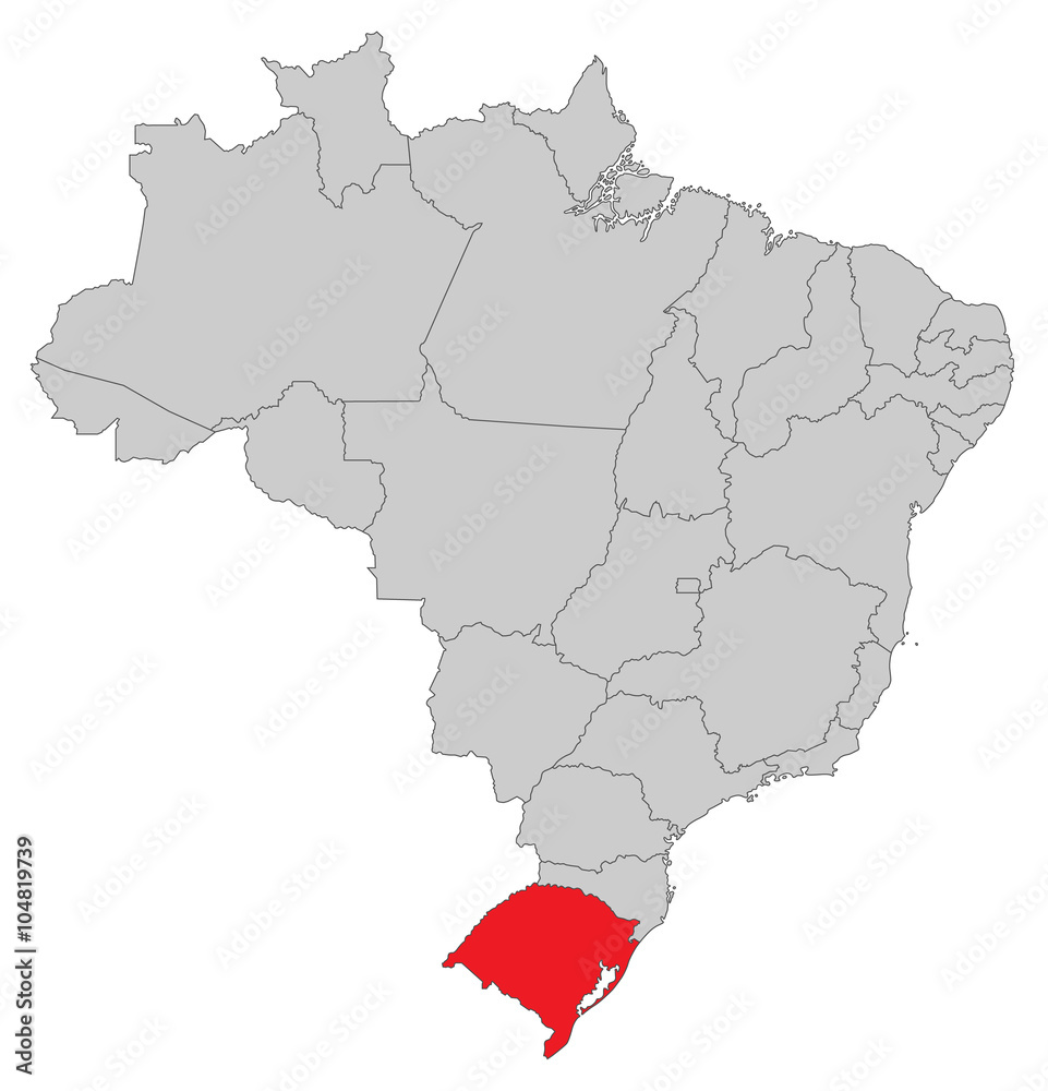 Karte von Brasilien - Rio Grande do Sul