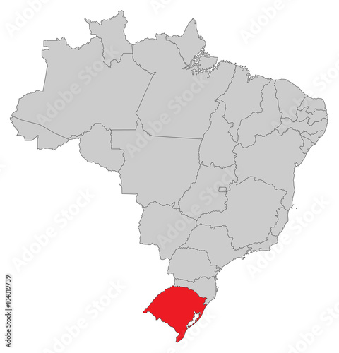 Karte von Brasilien - Rio Grande do Sul