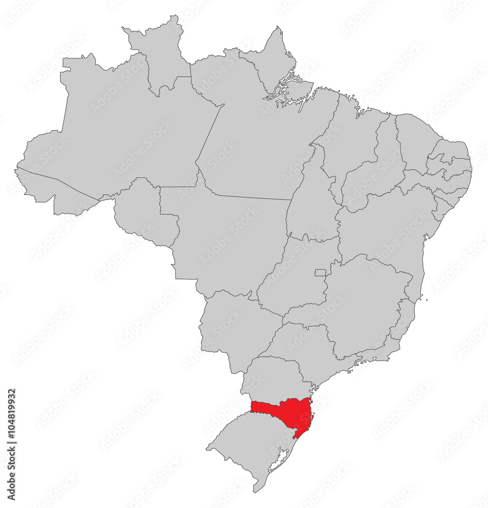 Obraz premium Karte von Brasilien - Santa Catarina