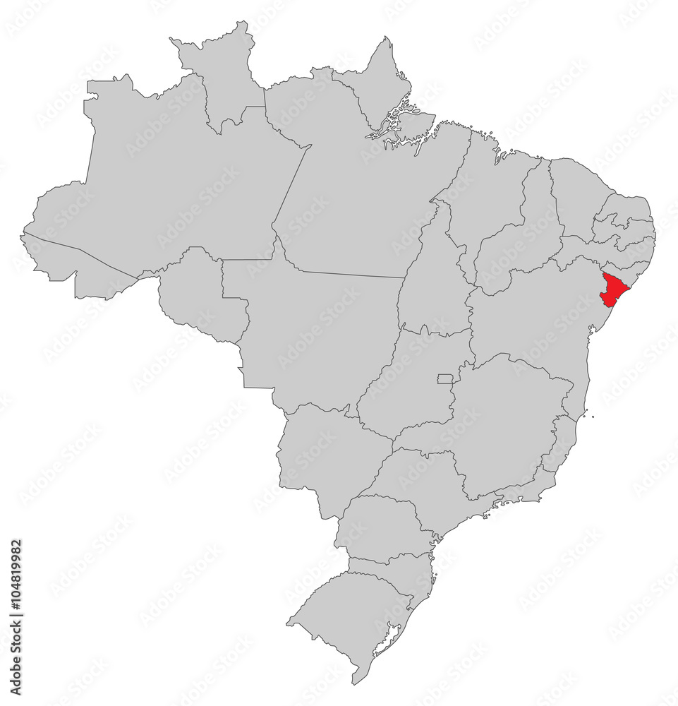 Karte von Brasilien - Sergipe