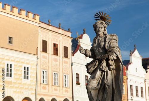 Telc or Teltsch town - statue of st. Margaret