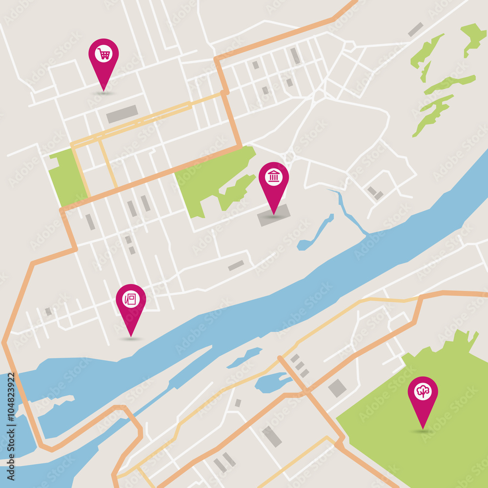 Fototapeta premium Vector city map
