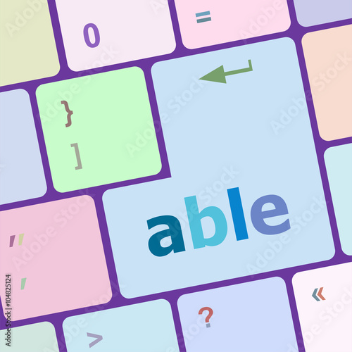 Modern Computer Keyboard key with able text on it vector illustration