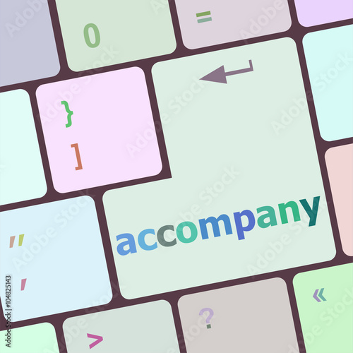 accompany button on the keyboard close-up vector illustration