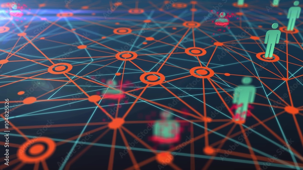 3D animation of people network or multi level marketing (MLM) map perishing until entire network is gone or bankrupt in business failure concept in 4k ultra HD  