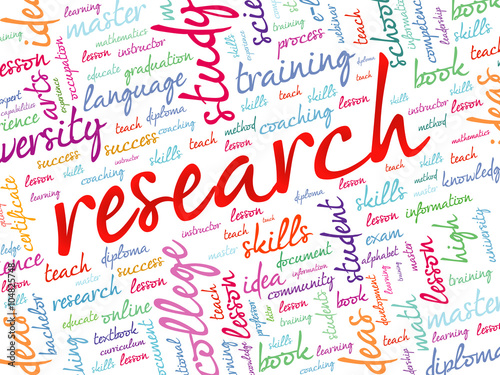 Research word cloud, business concept background