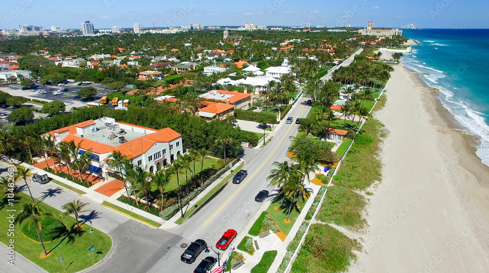 Coastline of Palm Beach, aerial view of Florida