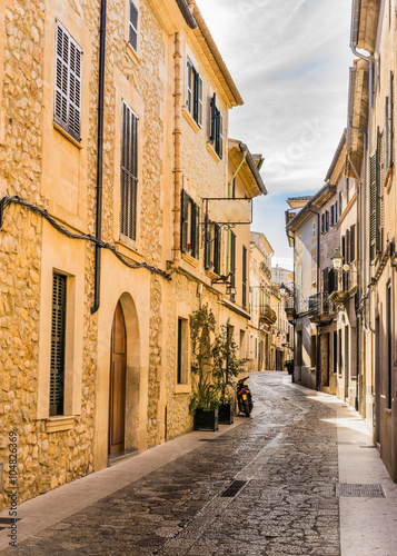 View of an mediterranean old town narrow street © vulcanus