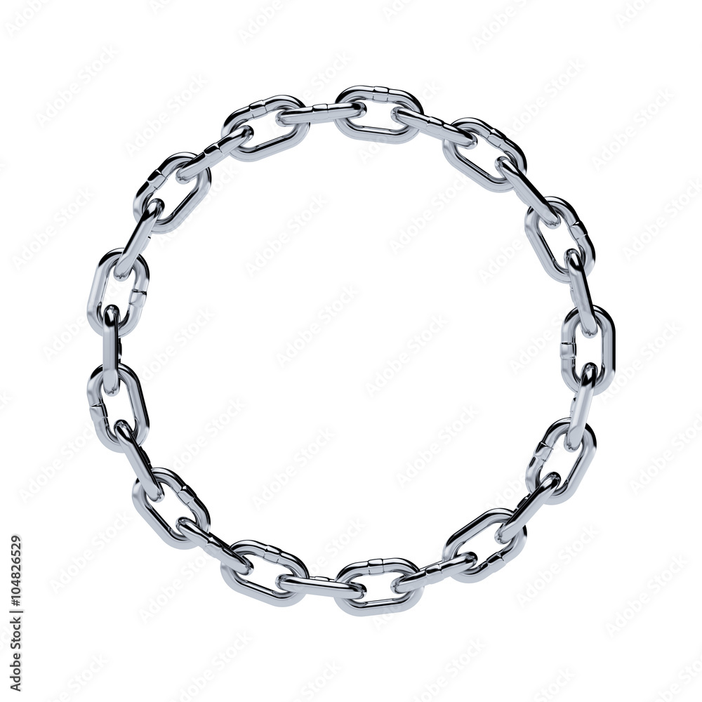 Chain chrome metal frame circle shape Chain chrome metal frame circle shape