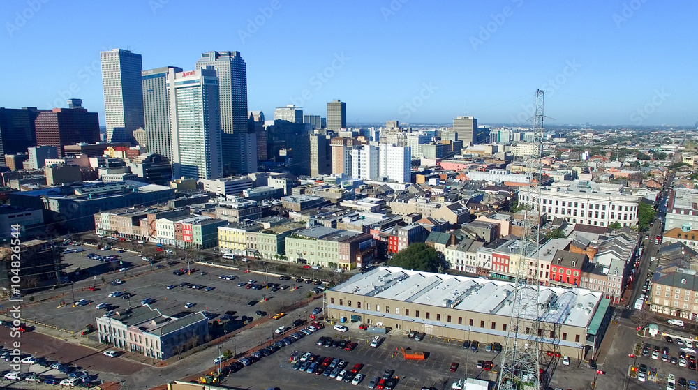 NEW ORLEANS - FEBRUARY 11, 2016: Wonderful aerial city view. New