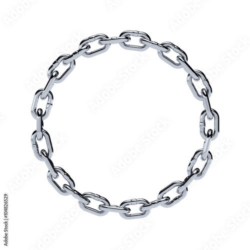 Chain chrome metal frame circle shape