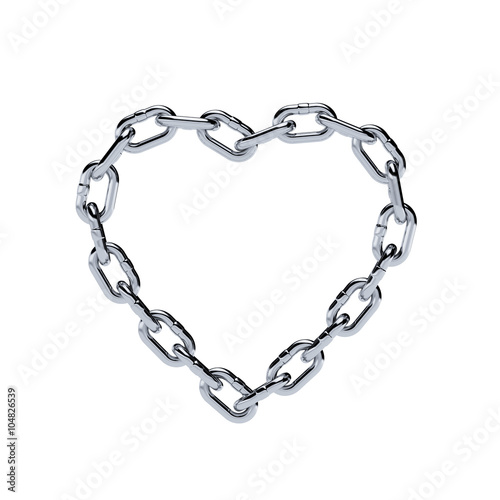 Chain chrome metal frame heart shape